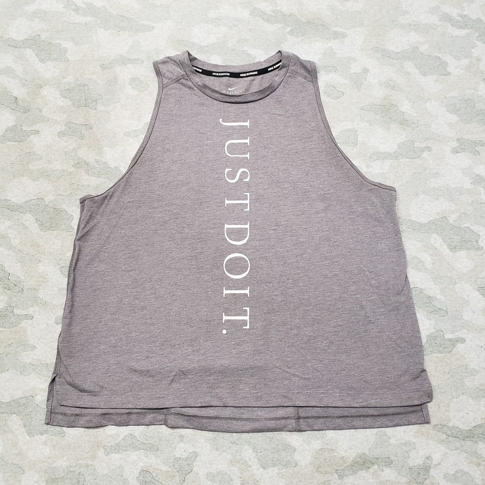 Nike Gray Tank Top with White "JUST DO IT." Print